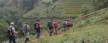 Travelers with Sapa trekking to local villages